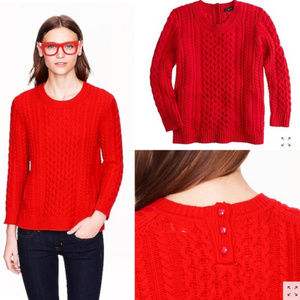 J Crew fisherman cable knit wool pocket pullover